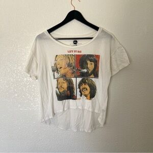 The Beatles White Graphic Women's Top